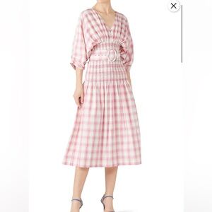 Nicholas Pink Smocked Panel Dress